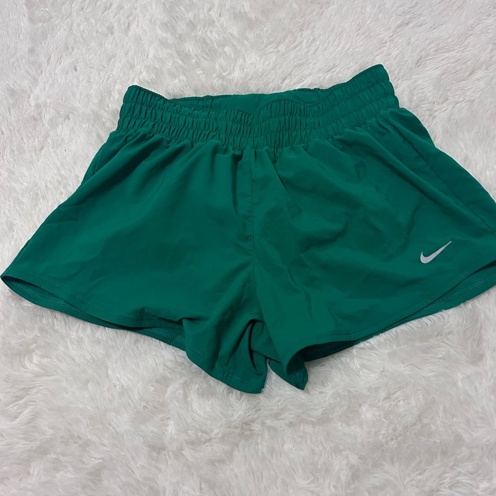 Nike Green Athletic Shorts with Elastic Waistband